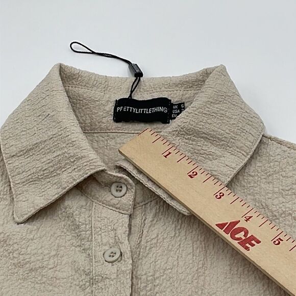 NWOTS pretty little thing cream ruched button down top - Picture 10 of 12